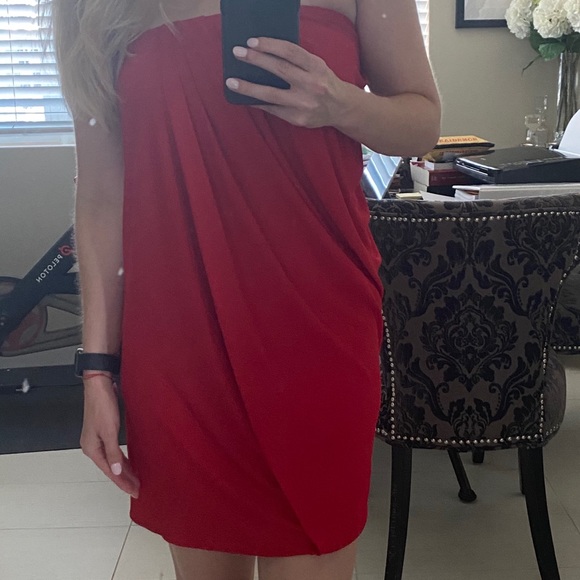 Cut 25 by Yigal red strapless dress - Picture 3 of 12